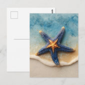 Lebhafter Starfish am Sandy Beach Postkarte (Vorne/Hinten)