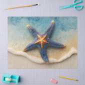 Lebhafter Starfish am Sandy Beach Seidenpapier (Basteln)