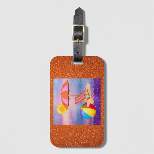 Lebhafter Strand Gepäckanhänger (Vorderseite Vertikal)