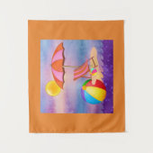 Lebhafter Strand Wandteppich (Vorderseite)