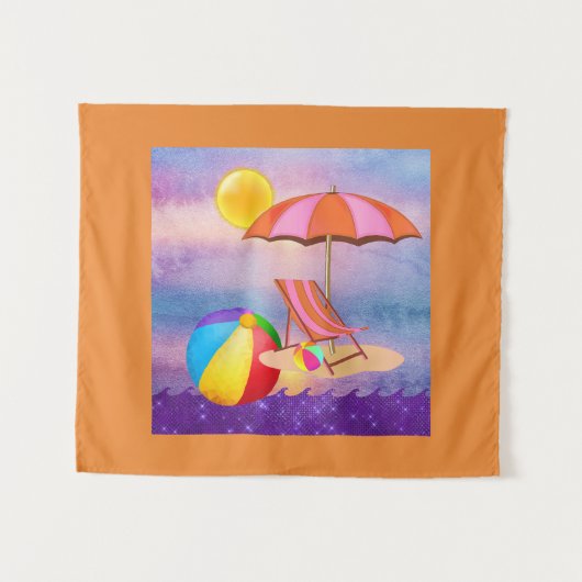 Lebhafter Strand Wandteppich (Vorderseite (Horizontal))