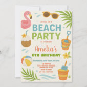 Lebhafter Strandurlaub für Kinder Einladung (Vorderseite)