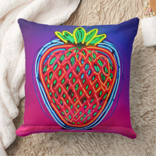 Lebhafter Strawberry Neon! Kissen