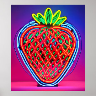 Lebhafter Strawberry Neon! Poster
