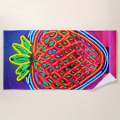 Lebhafter Strawberry Neon! Strandtuch (Vorderseite)