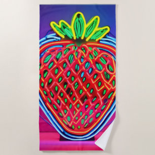 Lebhafter Strawberry Neon! Strandtuch