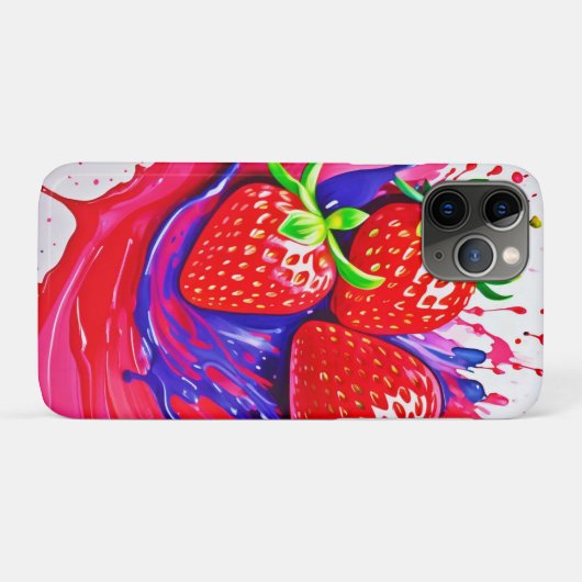 Lebhafter Strawberry Splash Case-Mate iPhone Hülle (Rückseite (Horizontal))