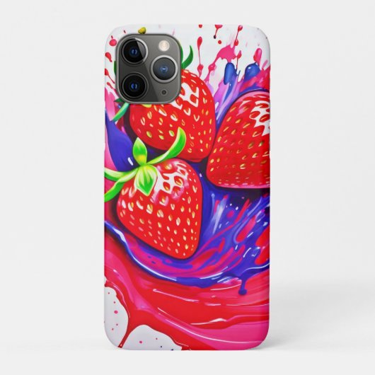 Lebhafter Strawberry Splash Case-Mate iPhone Hülle (Rückseite)