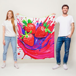Lebhafter Strawberry Splash Fleecedecke