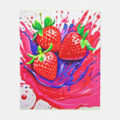 Lebhafter Strawberry Splash Fleecedecke (Vorderseite)