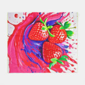 Lebhafter Strawberry Splash Fleecedecke (Vorderseite (Horizontal))