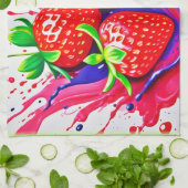 Lebhafter Strawberry Splash Geschirrtuch (Gefaltet)