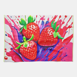 Lebhafter Strawberry Splash Geschirrtuch