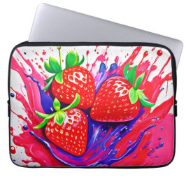 Lebhafter Strawberry Splash Laptopschutzhülle