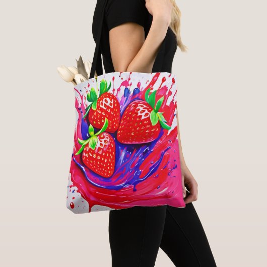 Lebhafter Strawberry Splash Tasche (Von Nahem)