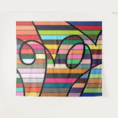 Lebhafter Streifen Abstrakt mit fett schwarzen Wir Wandteppich (Vorderseite (Horizontal))