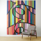 Lebhafter Streifen Abstrakt mit fett schwarzen Wir Wandteppich (Beispiel)