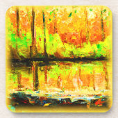 "Lebhafter Sumpfwald" Niedliche Malerei. Jetzt kau Getränkeuntersetzer (Vorderseite)