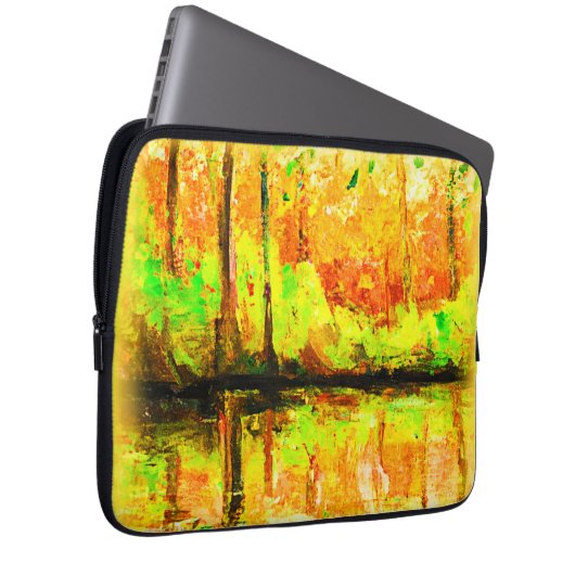 "Lebhafter Sumpfwald" Niedliche Malerei. Jetzt kau Laptopschutzhülle (Vorne Rechts)
