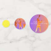 Lebhafter Sunset Modern Tech Abschluss Konfetti (Vorderseiten)