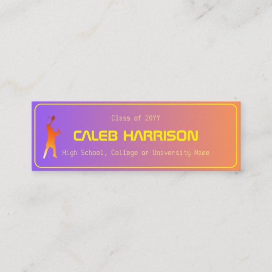 Lebhafter Sunset Modern Tech Abschluss Mini Visitenkarte (Vorderseite)