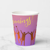 Lebhafter Sunset Modern Tech Abschluss Pappbecher (Rückseite)