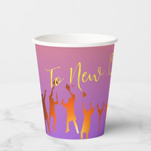 Lebhafter Sunset Modern Tech Abschluss Pappbecher (Vorderseite)