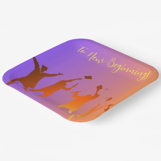 Lebhafter Sunset Modern Tech Abschluss Pappteller (Gewinkelt)