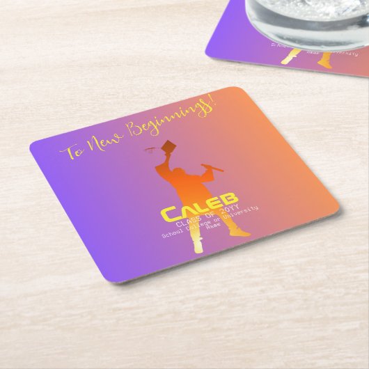 Lebhafter Sunset Modern Tech Abschluss Rechteckiger Pappuntersetzer (angewinkelt)