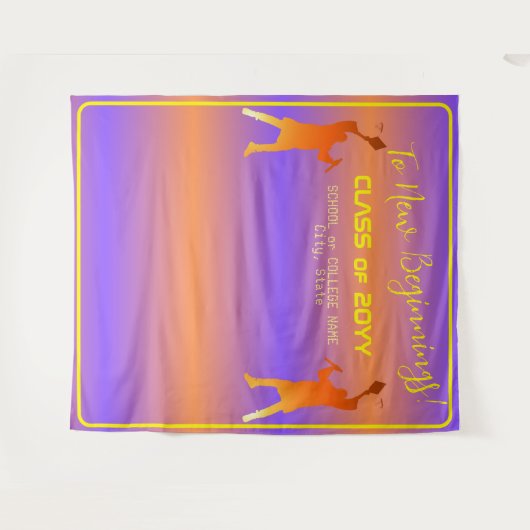 Lebhafter Sunset Modern Tech Abschluss Wandteppich (Vorderseite (Horizontal))