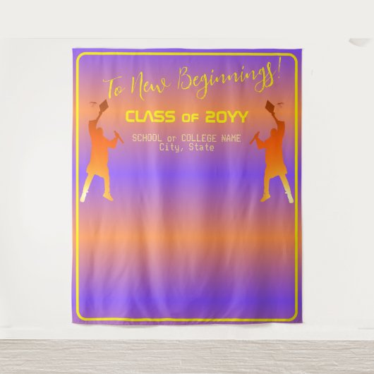 Lebhafter Sunset Modern Tech Abschluss Wandteppich (Vorderseite)