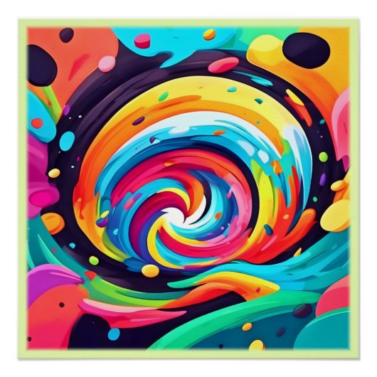 Lebhafter Swirl Abstrakter Art Poster (Vorderseite)