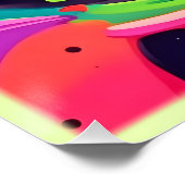 Lebhafter Swirl Abstrakter Art Poster (Ecke)