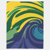 Lebhafter Swirl aus Grün, Gelb und Blau Fleecedecke (Vorderseite)