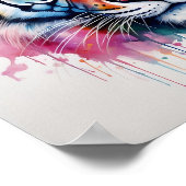 Lebhafter Tigerkopf-Druck Poster (Ecke)
