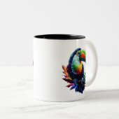 Lebhafter Toucan Bird - Tropische Natur Kunst Zweifarbige Tasse (VorderseiteRechts)