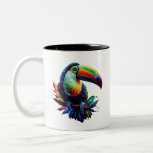 Lebhafter Toucan Bird - Tropische Natur Kunst Zweifarbige Tasse