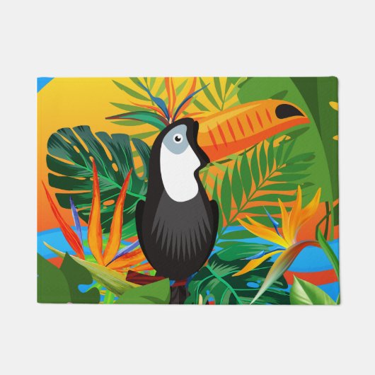 Lebhafter Toucan Tropical Rainforest Doormat Fußmatte (Vorderseite)