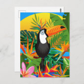 Lebhafter Toucan Tropical Rainforest Postkarte (Vorne/Hinten)