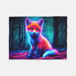 Lebhafter träumartiger Fuchs mit elektrischen Farb Fleecedecke