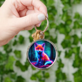 Lebhafter träumartiger Fuchs mit elektrischen Farb Schlüsselanhänger (Hand)