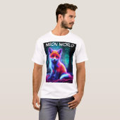 Lebhafter träumartiger Fuchs mit elektrischen Farb T-Shirt (Vorne ganz)