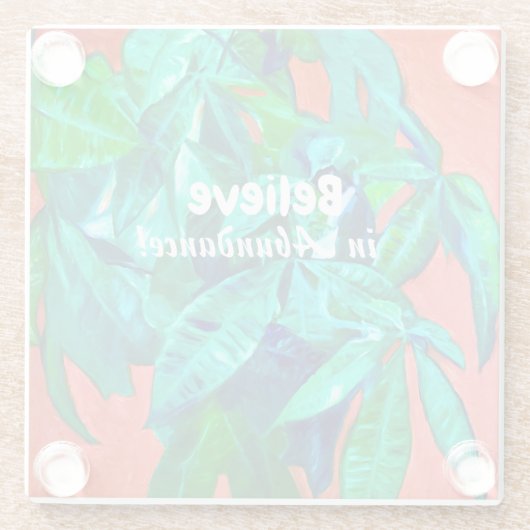 Lebhafter Tree Life GLASS Untersetzer - glauben (Rückseite)