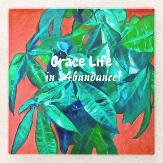 Lebhafter Tree Life GLASS Untersetzer - Grace Life (Vorderseite)