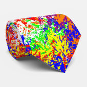Lebhafter Trippy-Jiggle-Muster-Neck-Tie Krawatte (Gerollt)