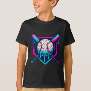 Lebhafter Tropfen für Eis-Creme Baseball T-Shirt