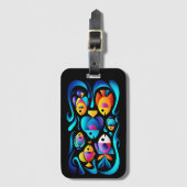 Lebhafter tropischer Fisch in den blauen Wellen Gepäckanhänger (Vorderseite Vertikal)