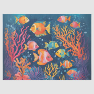 Lebhafter tropischer Fisch Seidenpapier
