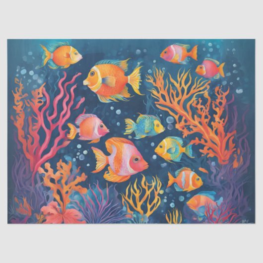 Lebhafter tropischer Fisch Seidenpapier (Vorderseite)