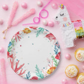 Lebhafter tropischer Fischkorallenmeer | Farbenfro Pappteller (Party)